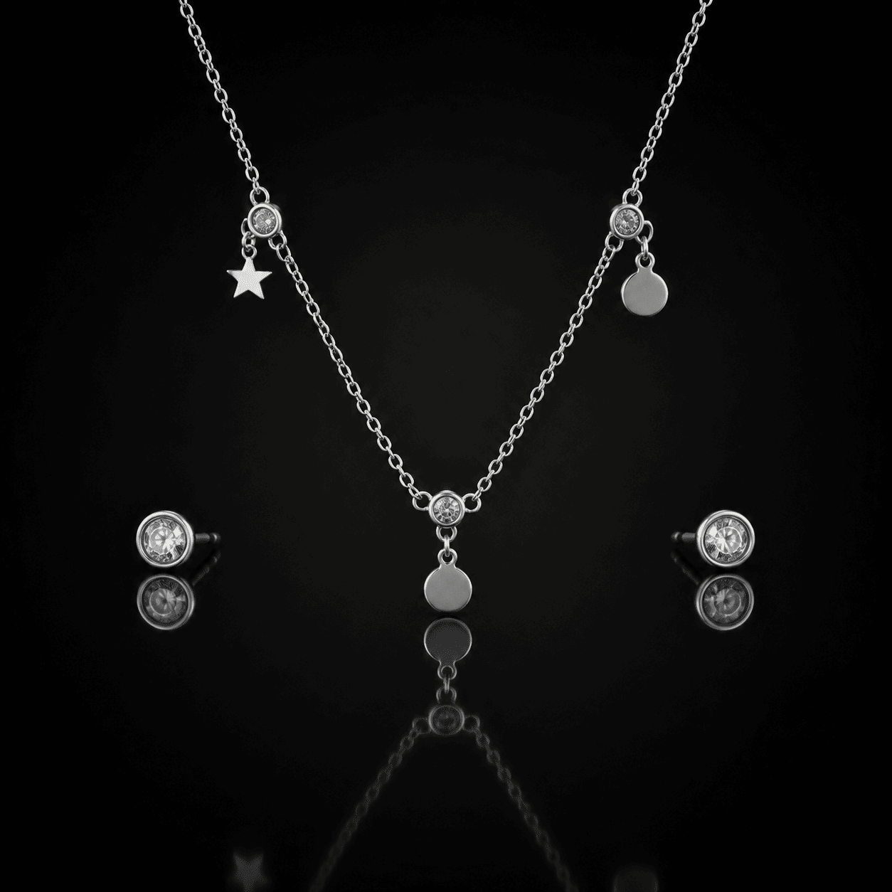 925 Silver Necklace & Earrings Set for Women