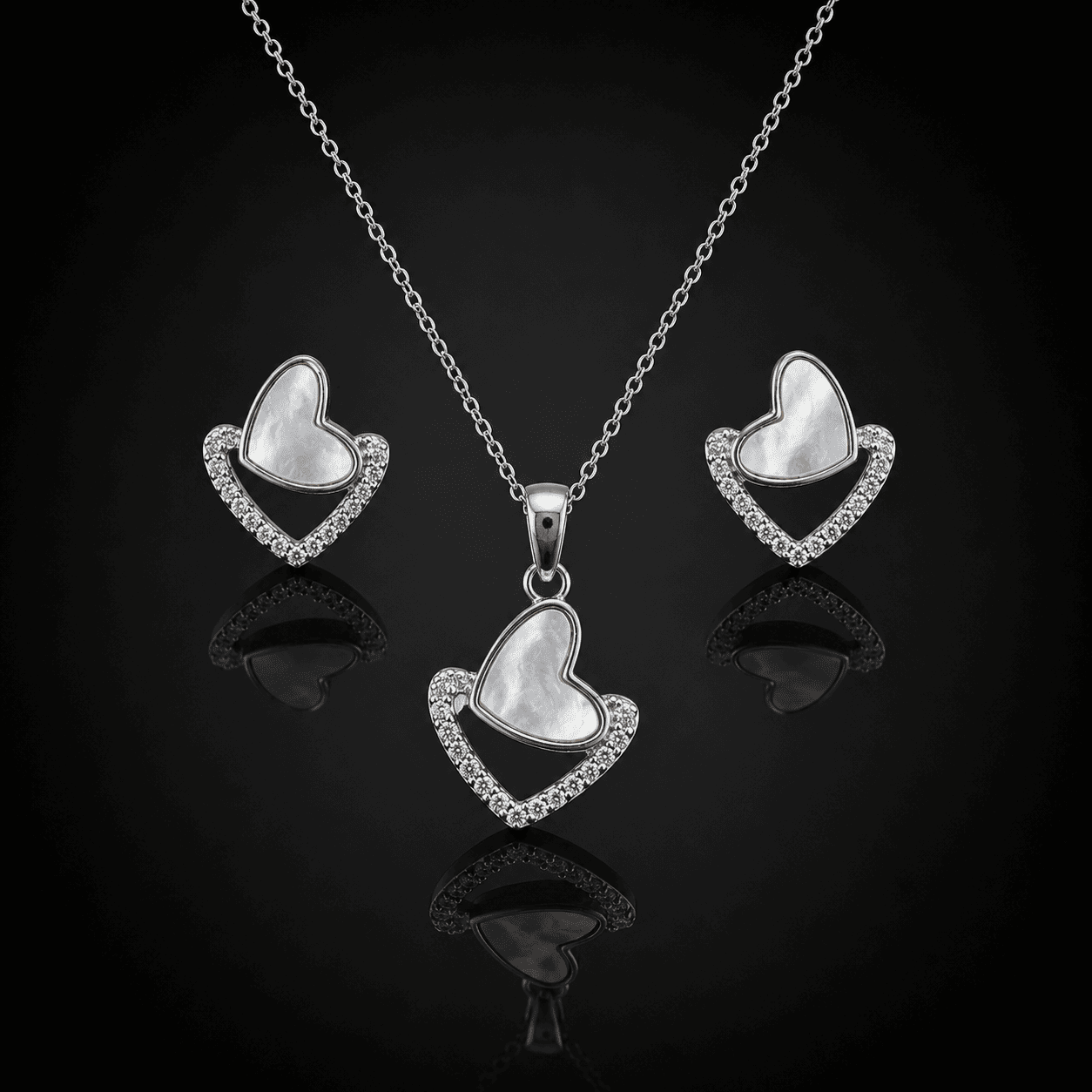 925 Sterling Silver Pendant & Earrings Set