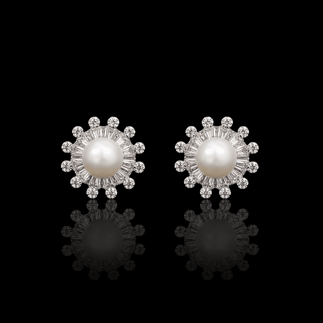 925 Silver Pearl Stud Earrings