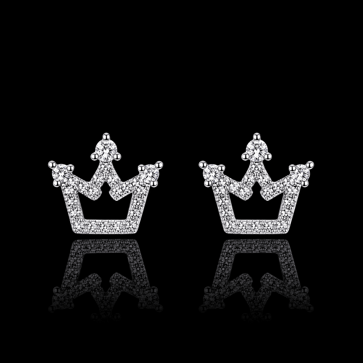 925 Silver Crown Stud Earrings