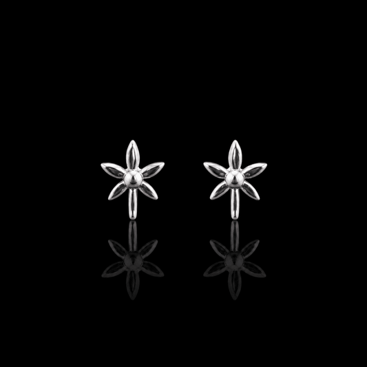Silver Flower Stud Earrings