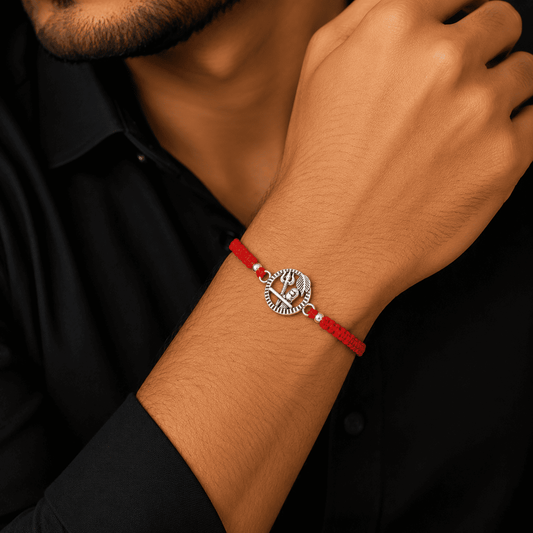 Silver Trishul Damru Rakhi