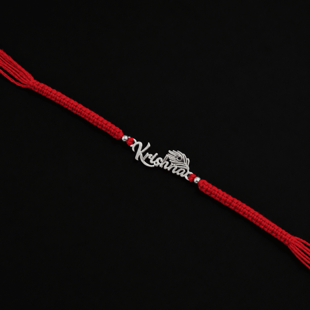 Silver Krishna Morpankh Rakhi