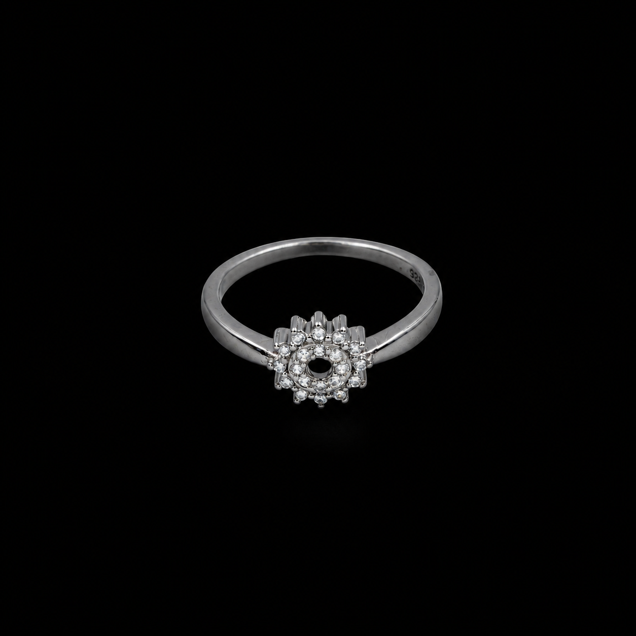 925 Silver Dazzling Blossom CZ Floral Ring