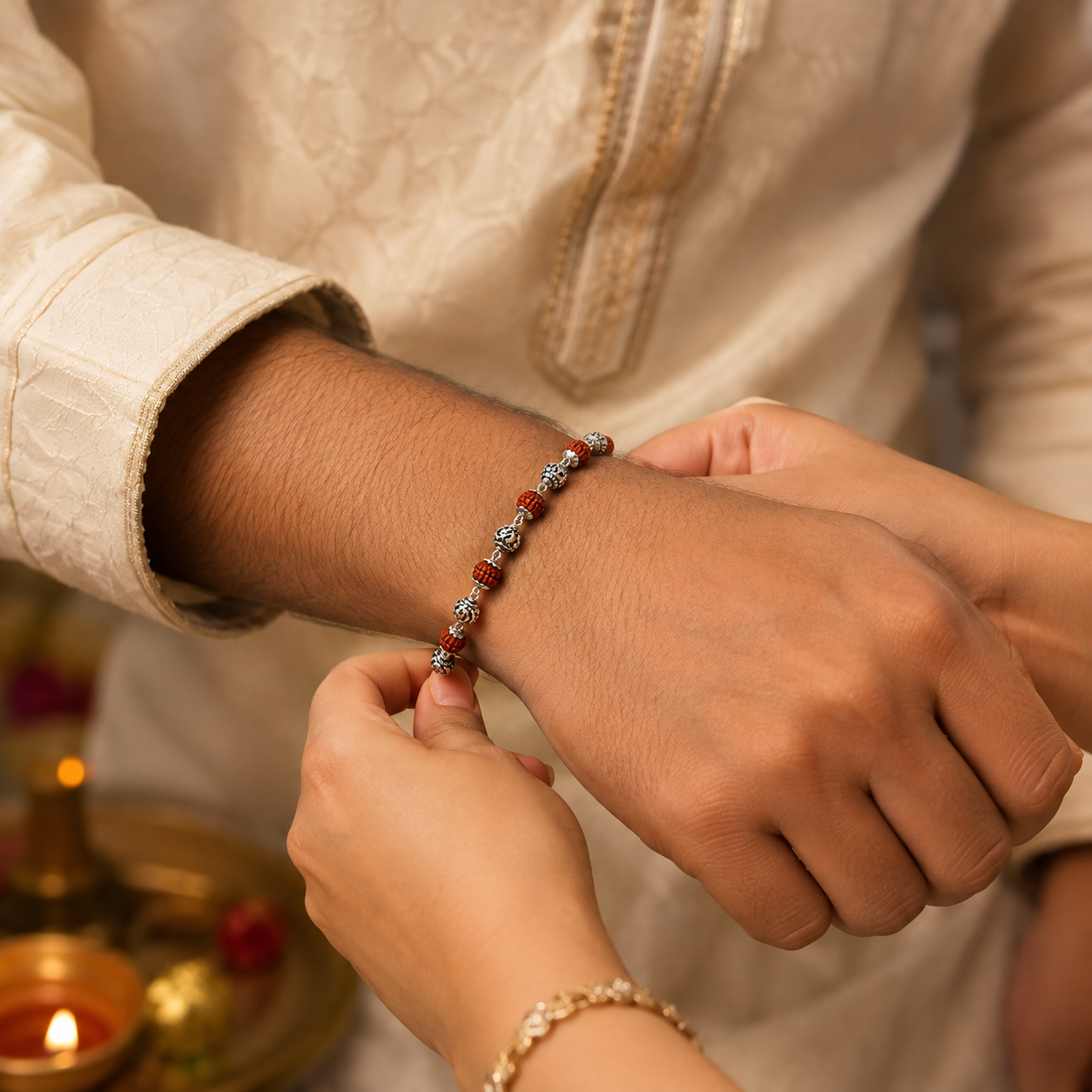 Om Engraved Rudraksha Bracelet