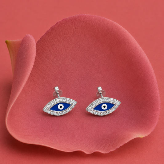 925 Silver Evil Eye Stud Earrings