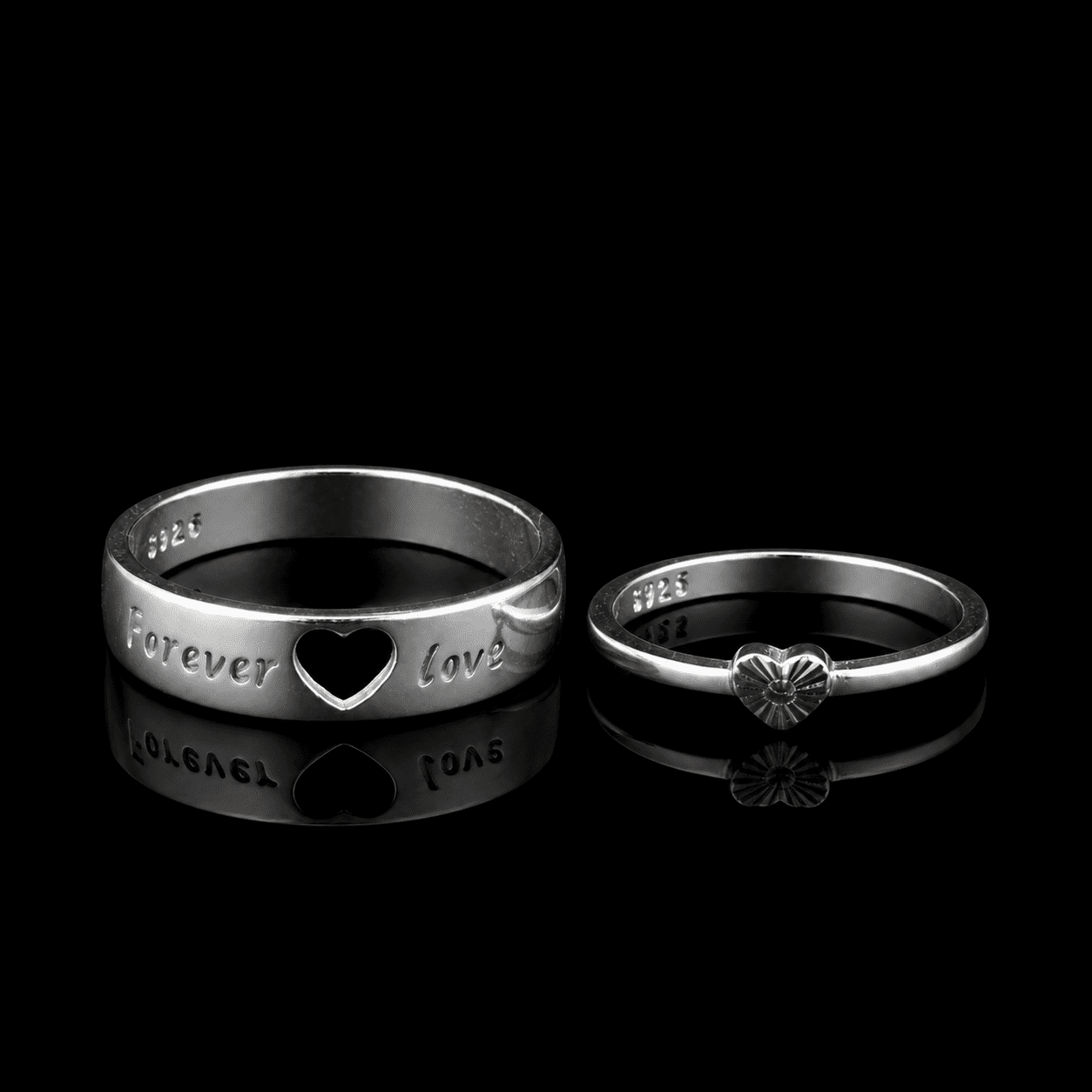 Forever Love Heart Couple Ring