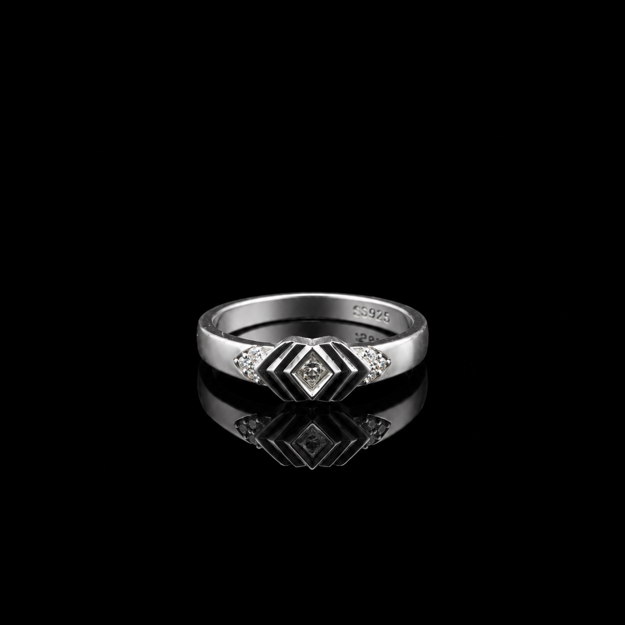 925 Silver Art Deco Ring Women