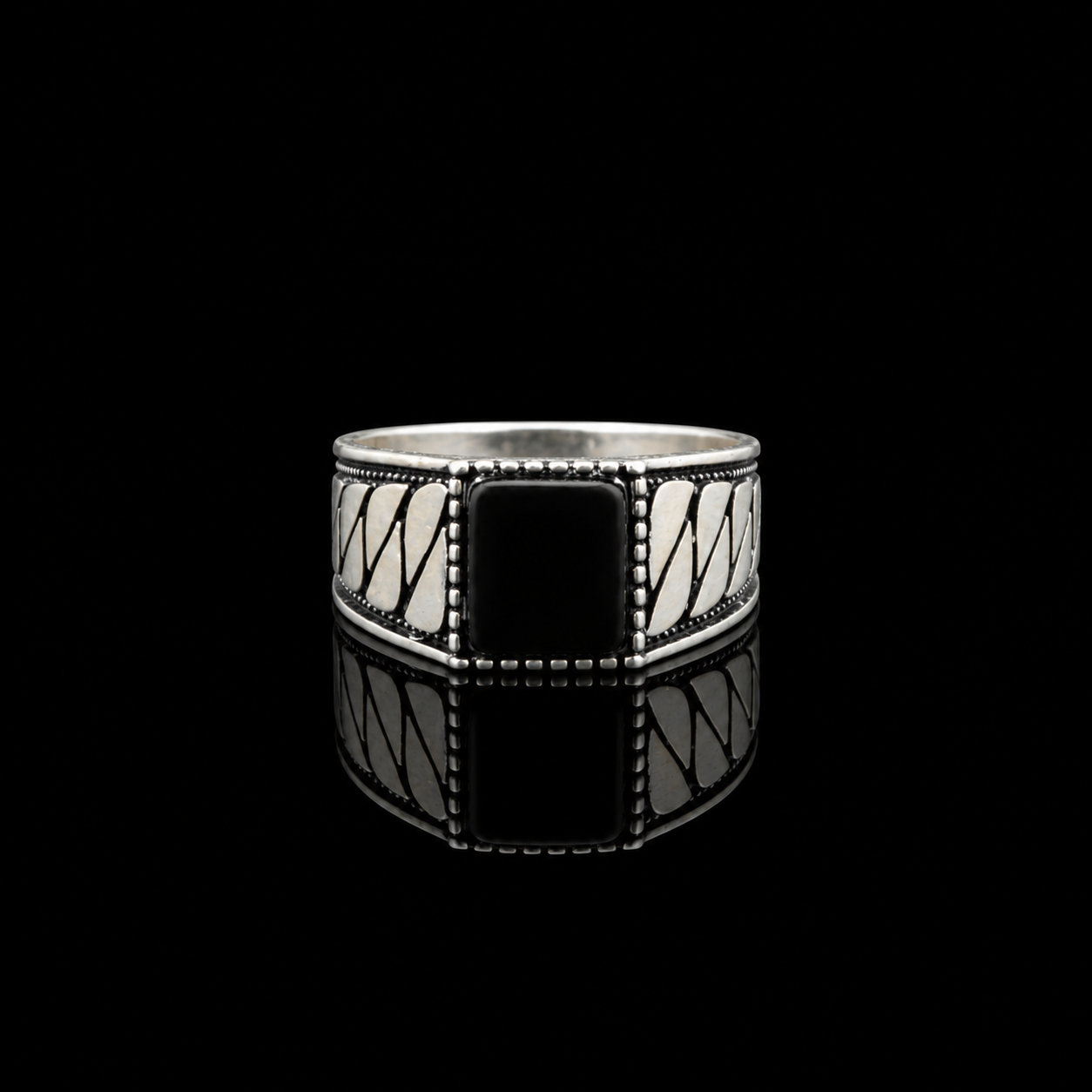 925 Silver Black Onyx Ring Men