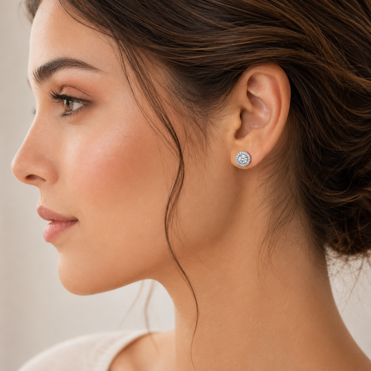 925 Silver Solitaire Studs