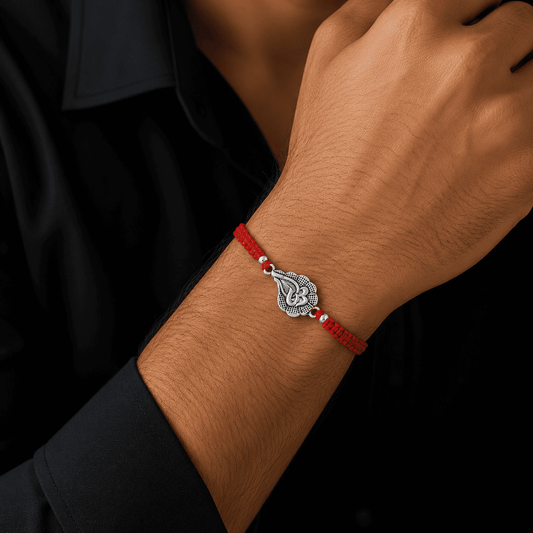 Silver Om Shankh Rakhi