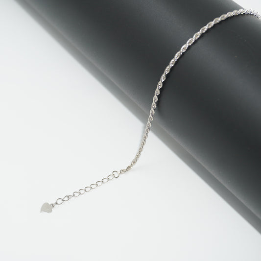 925 Silver Rope Chain Anklet