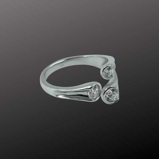 Adjustable Modern Triple Crystal Ring