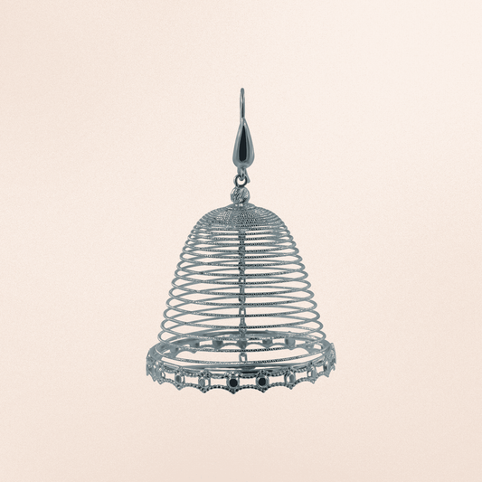 925 Silver Filigree Dome Jhumka