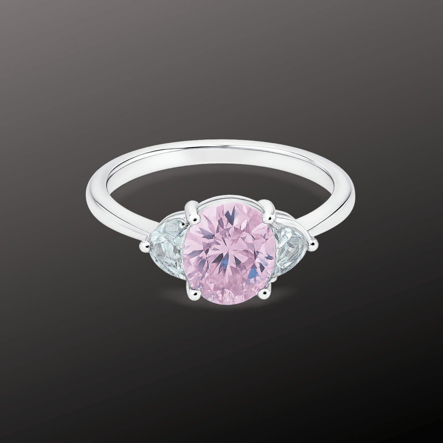 Light Pink Radiance 3-Stone Ring