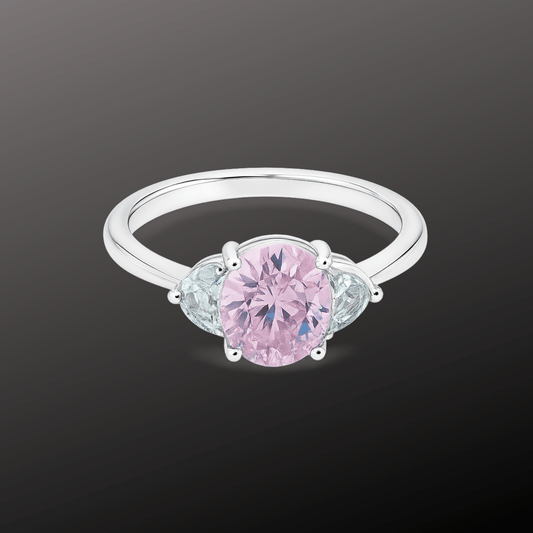 Light Pink Radiance 3-Stone Ring