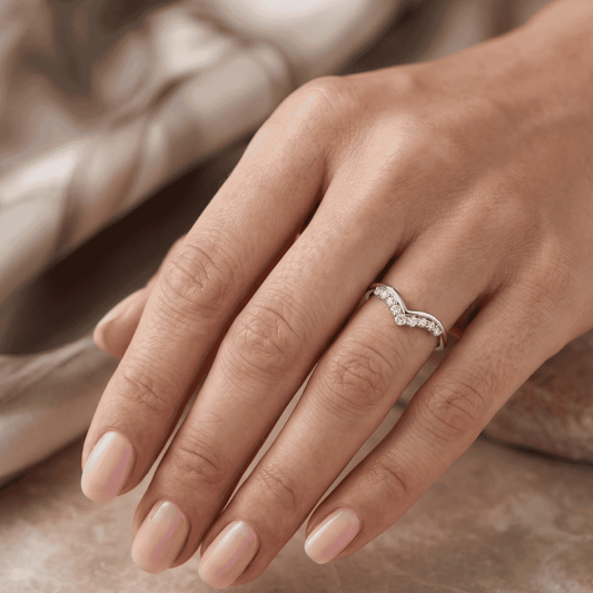 925 Silver V-Shape Diamond CZ Ring