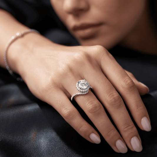 925 Silver Sparkle Wave CZ Diamond Ring
