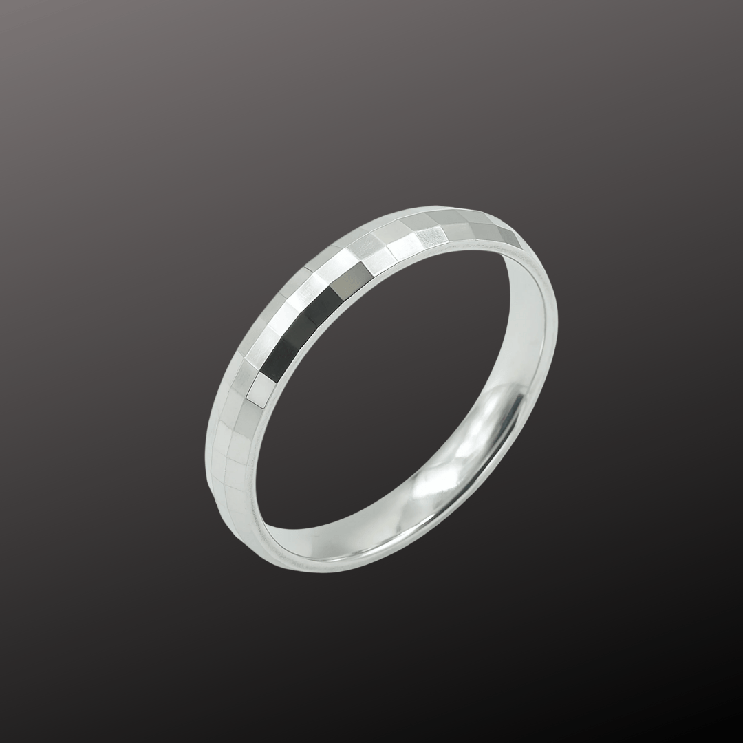 925 Silver Faceted Band Ring