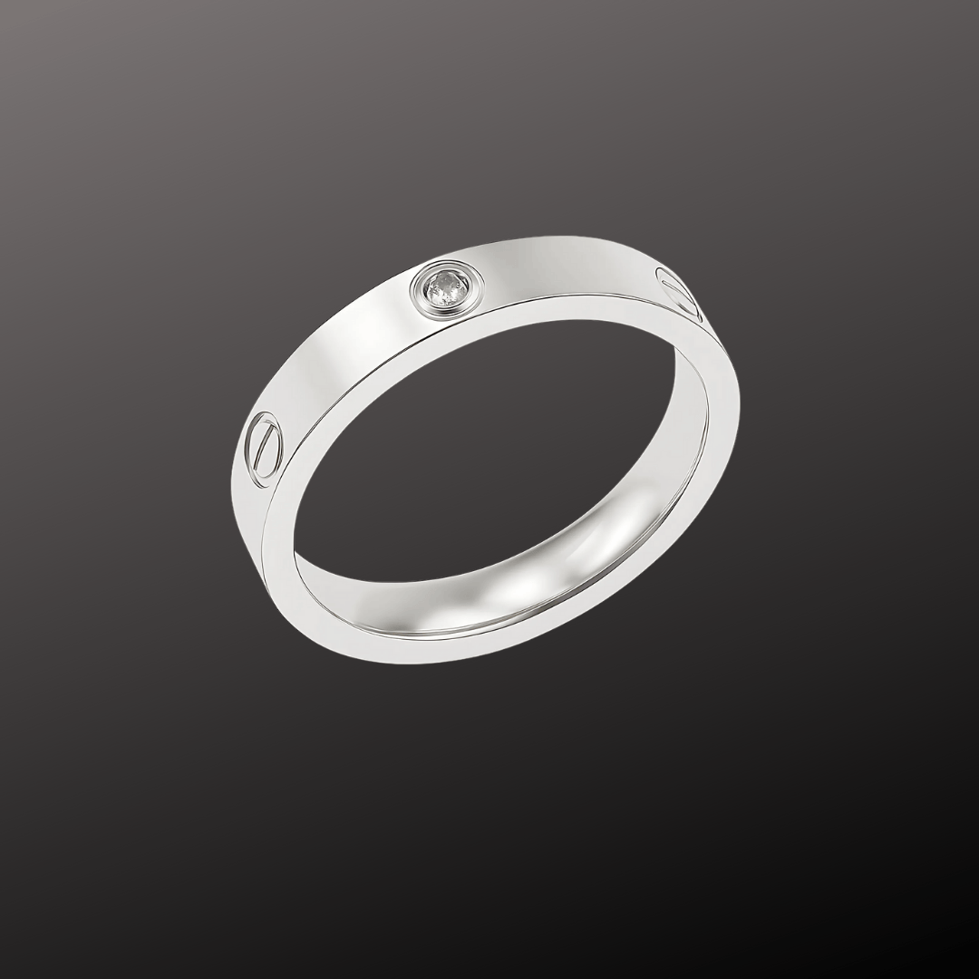 Diamond Screw Motif Band Ring