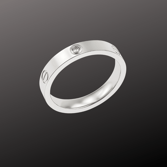 Diamond Screw Motif Band Ring
