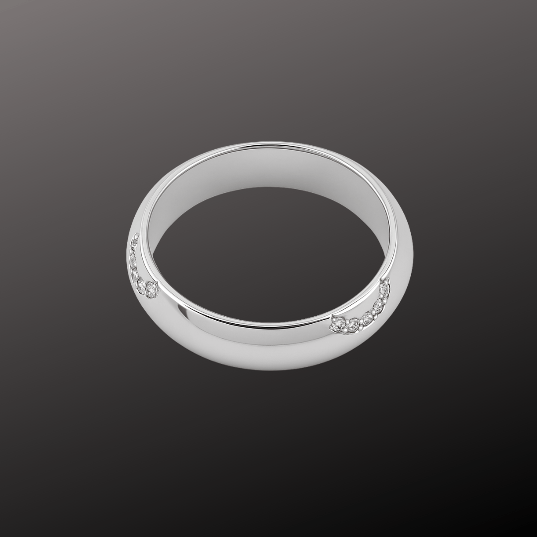 Curved Sparkle Band Ring