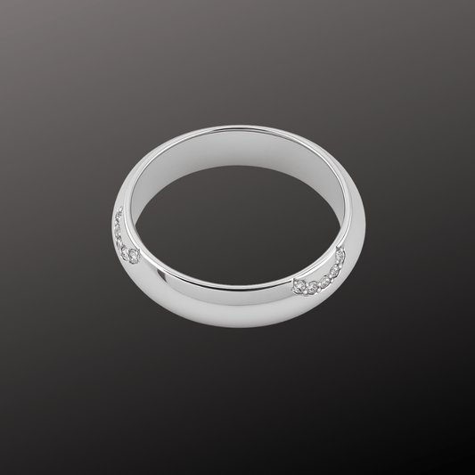 Curved Sparkle Band Ring