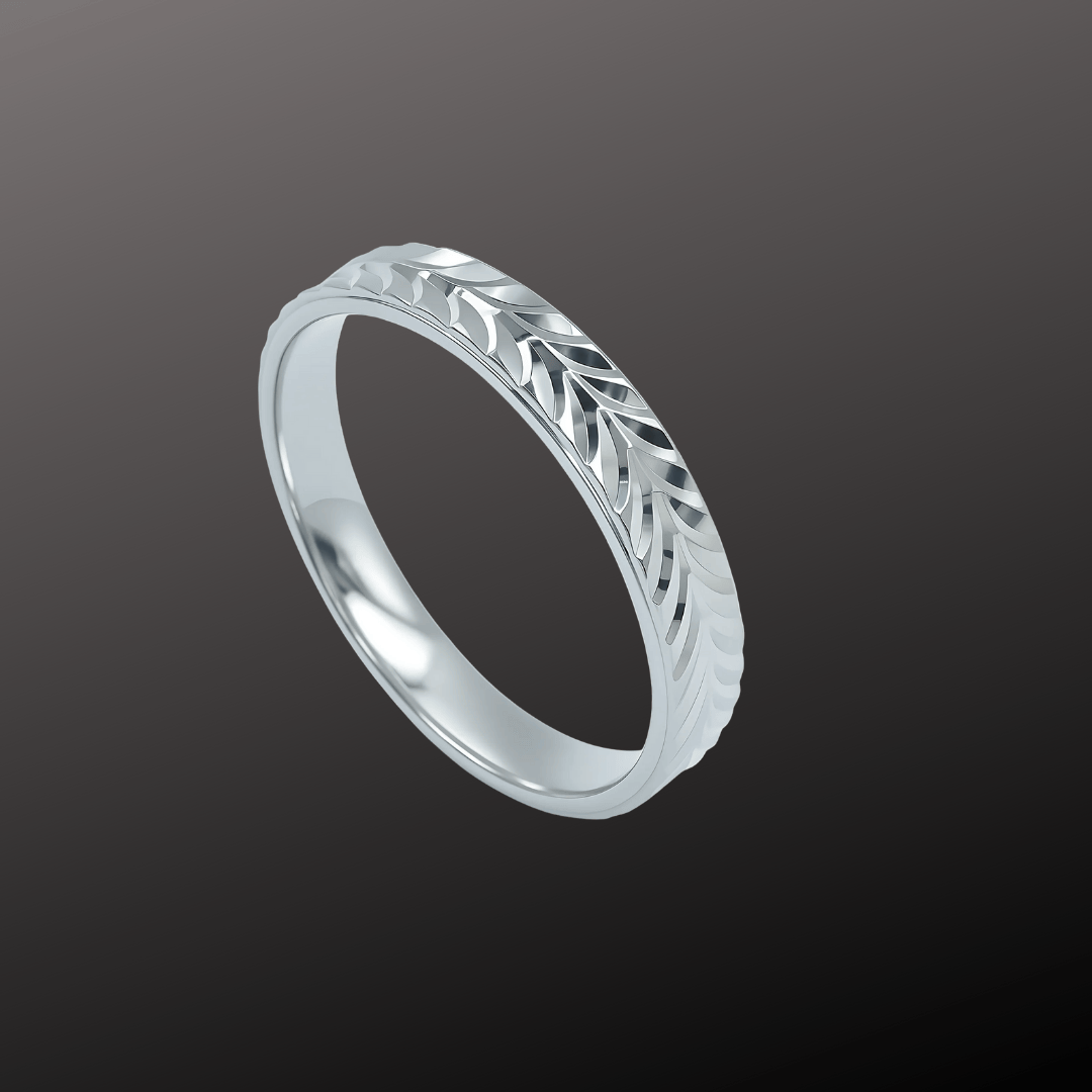 925 Silver Fern Flow Band Ring