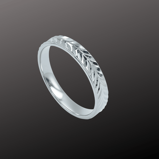 925 Silver Fern Flow Band Ring