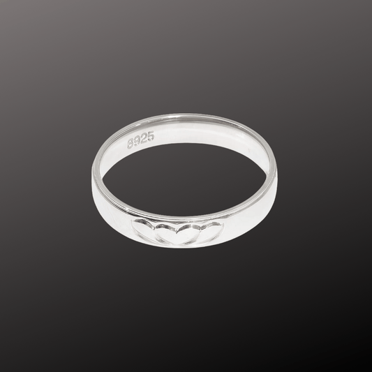 Engraved Heart Band Ring