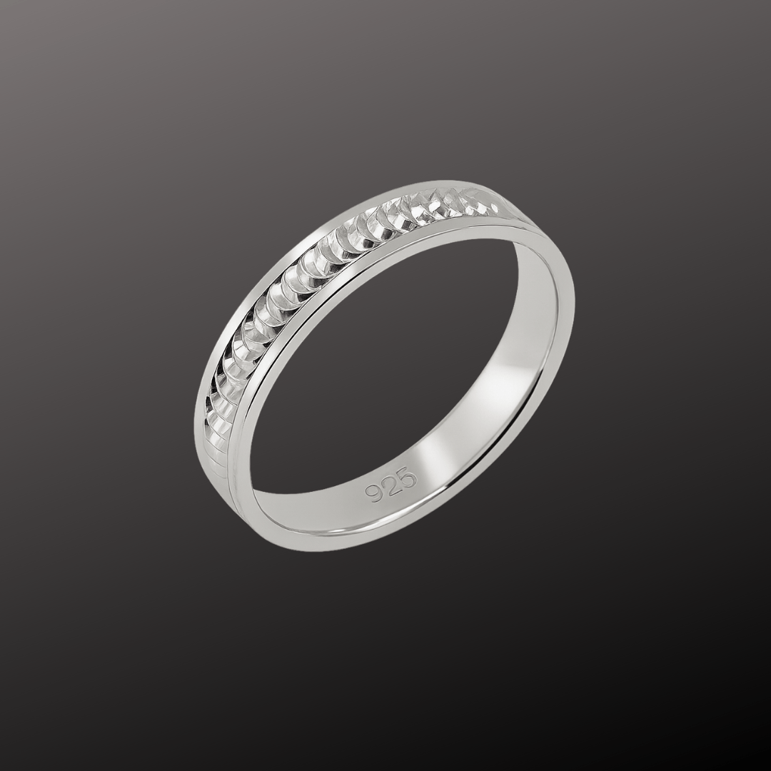 Chiseled Detail Band Ring