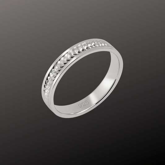 Chiseled Detail Band Ring