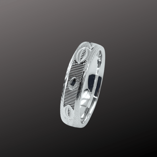 Engraved 925 Silver Band Ring