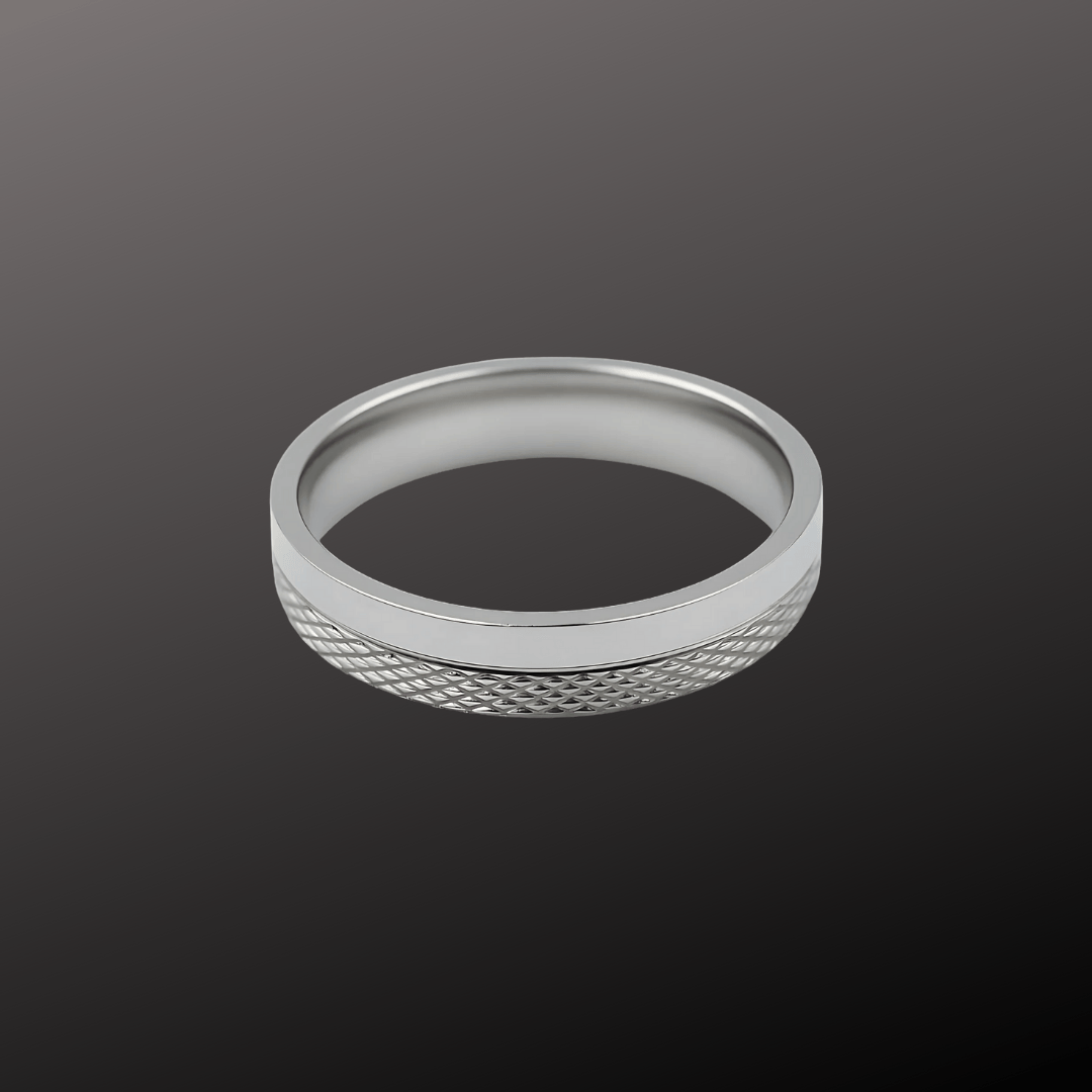 Minimal Textured Band Ring