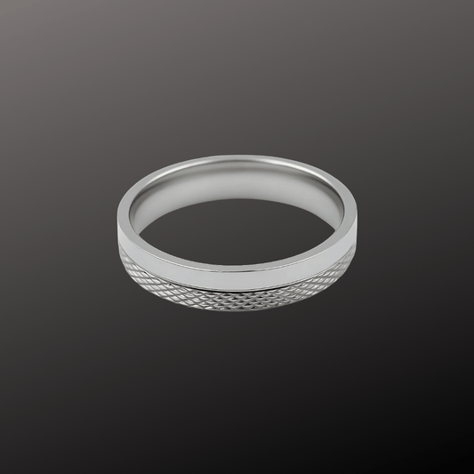 Minimal Textured Band Ring