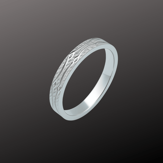 Geometric Engraved Band Ring