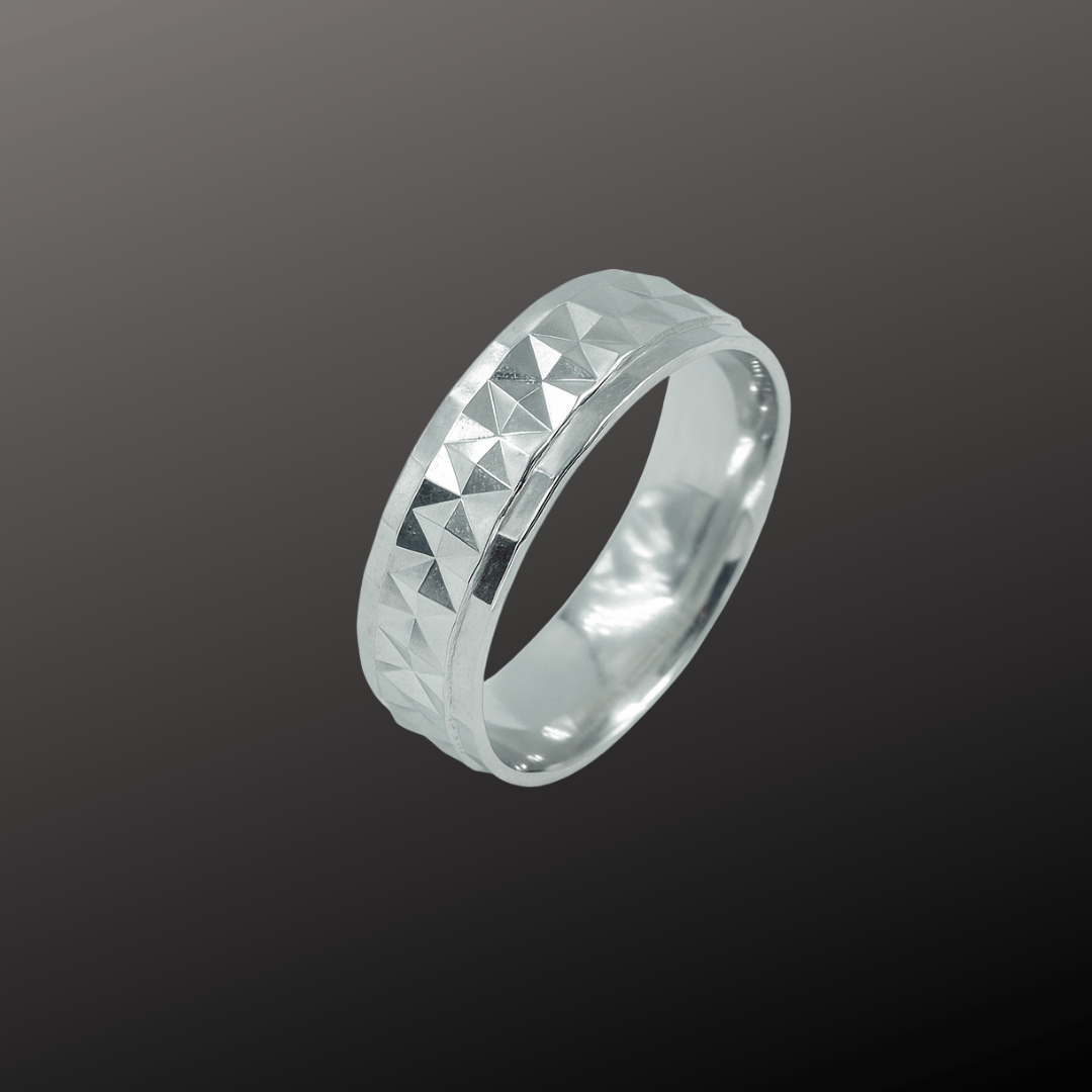 925 Silver Geometric Band Ring