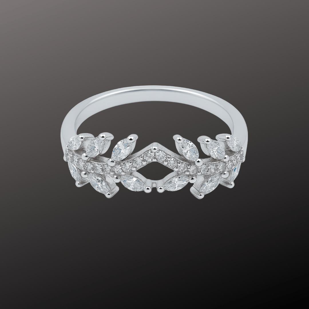 Silver Leaf Wreath Ring