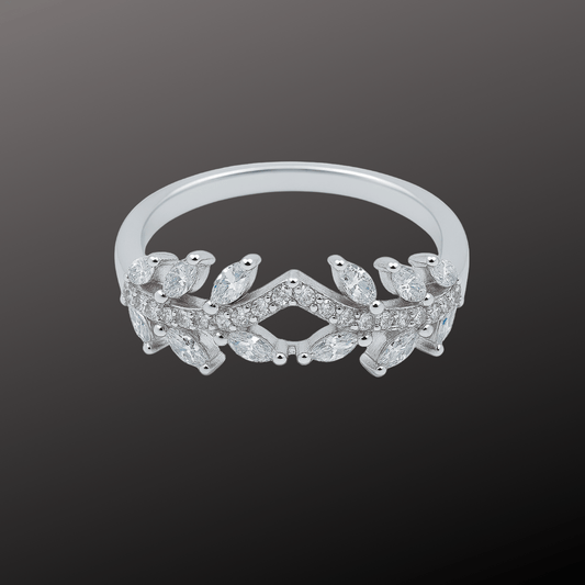 Silver Leaf Wreath Ring