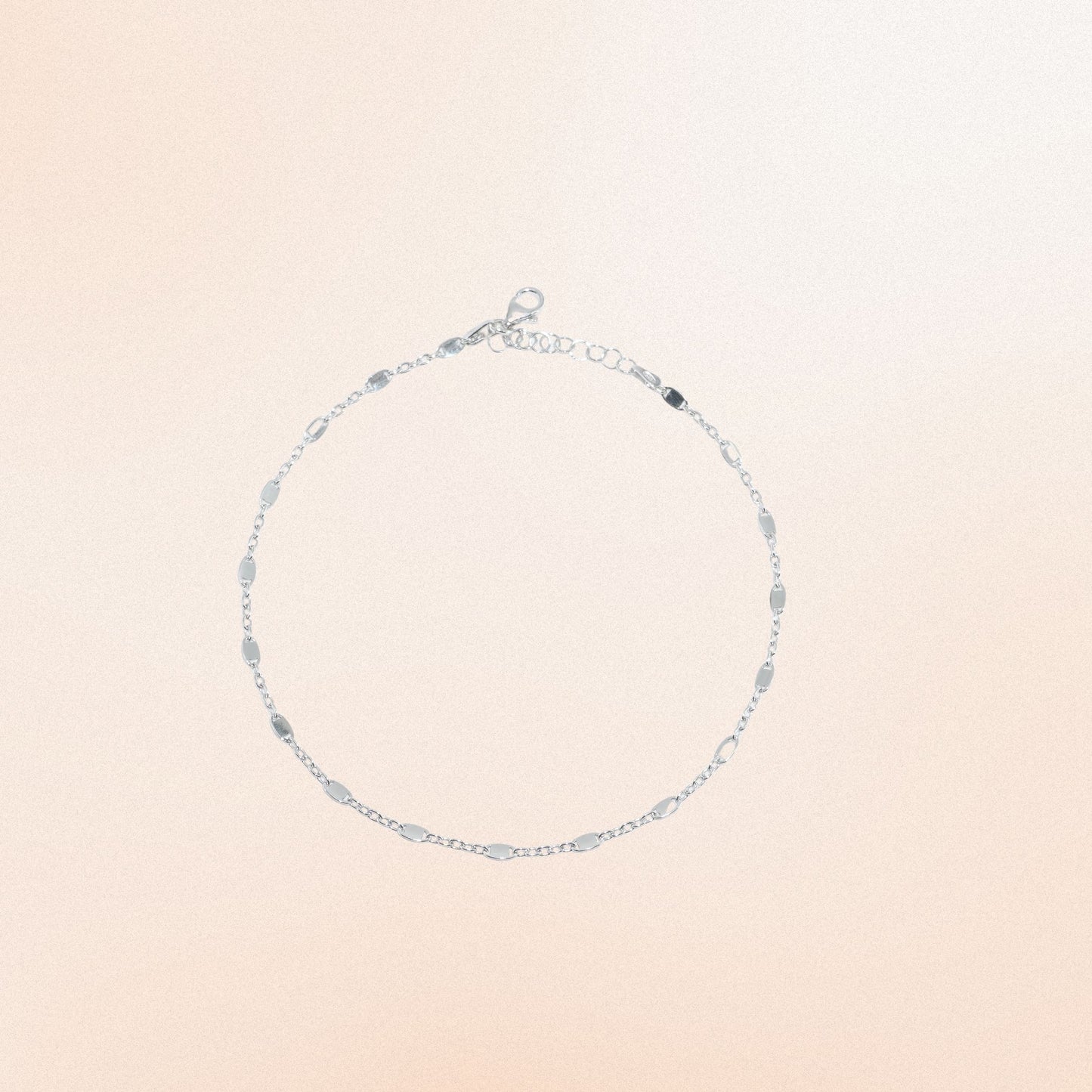 Dainty 925 Silver Disc Bead Anklet for Women