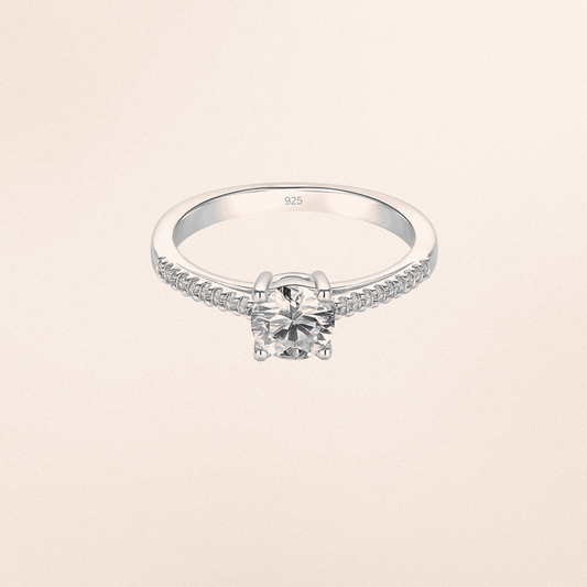 925 Silver CZ Engagement Ring