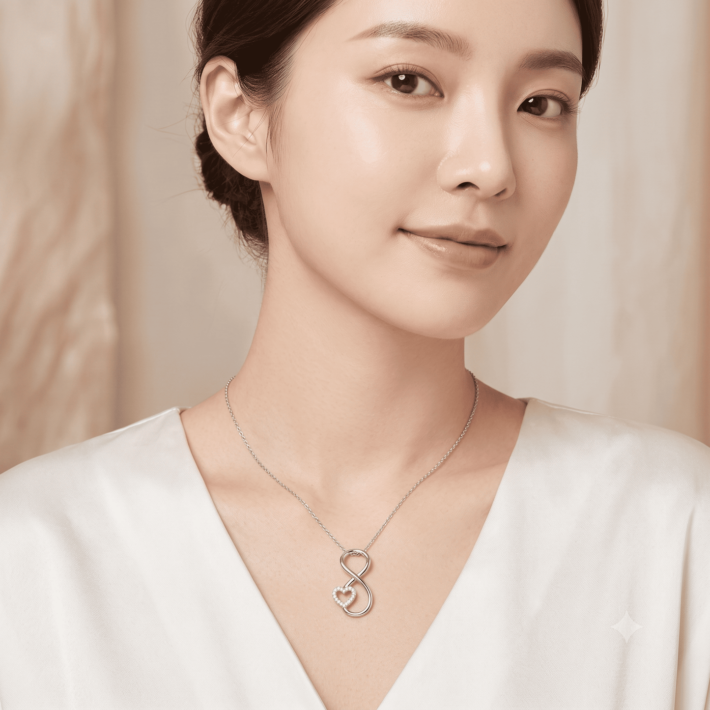 925 Silver Infinity Heart Pendant Necklace for Women