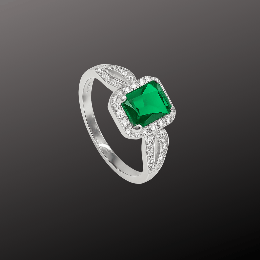 Green Grace Silver Ring