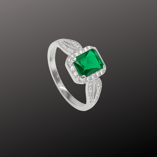 Green Grace Silver Ring