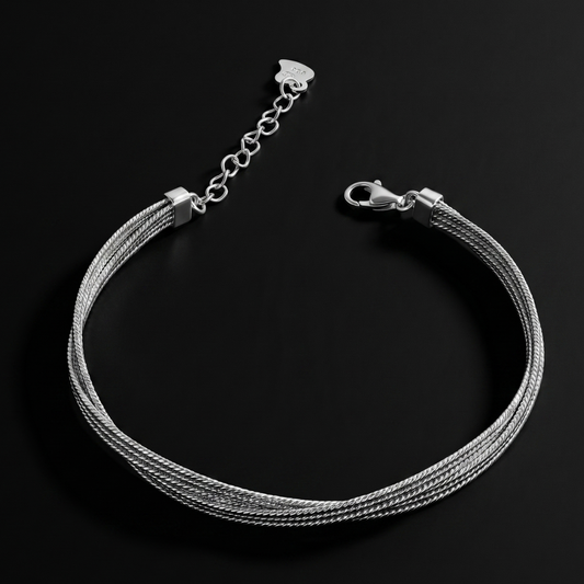 3 Strand Silver Kada Bracelet