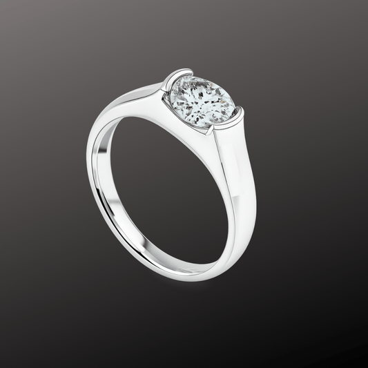 Men's Oval Cut 925 Silver Ring