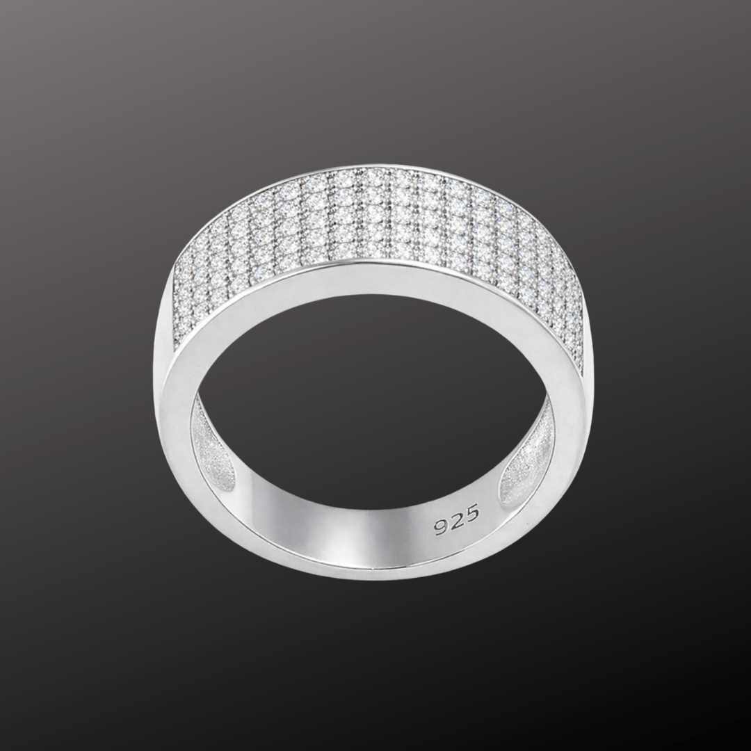 925 Sterling Silver Full Pavé CZ Diamond Ring
