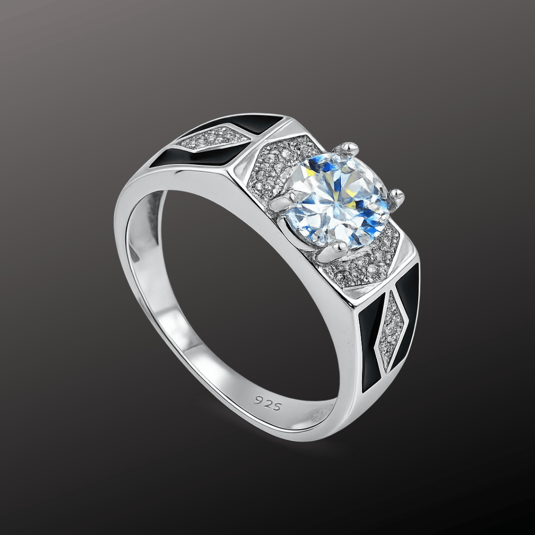 925 Silver Designer Men's CZ Diamond Ring