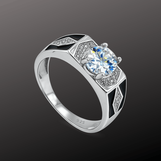 925 Silver Designer Men's CZ Diamond Ring