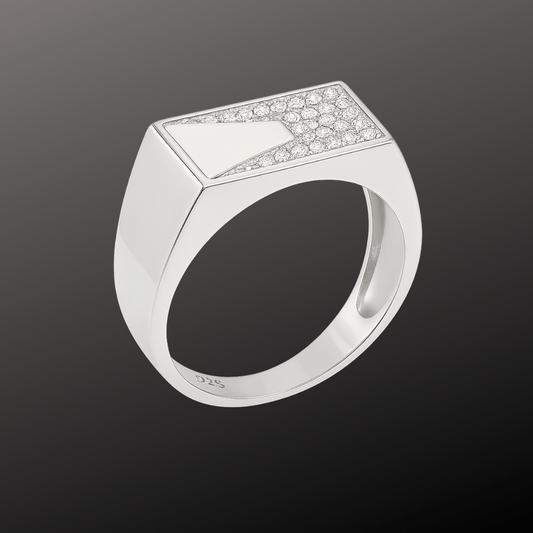 Geometric Silver Men’s Ring